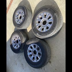 4 X 275/70r18 8x170 8x6.69 F250 Stock rims Wheels With Tires Good Treads !