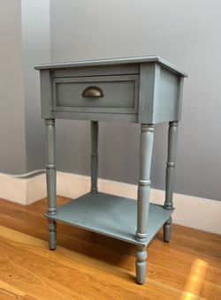 Blue Wooden Nightstand 