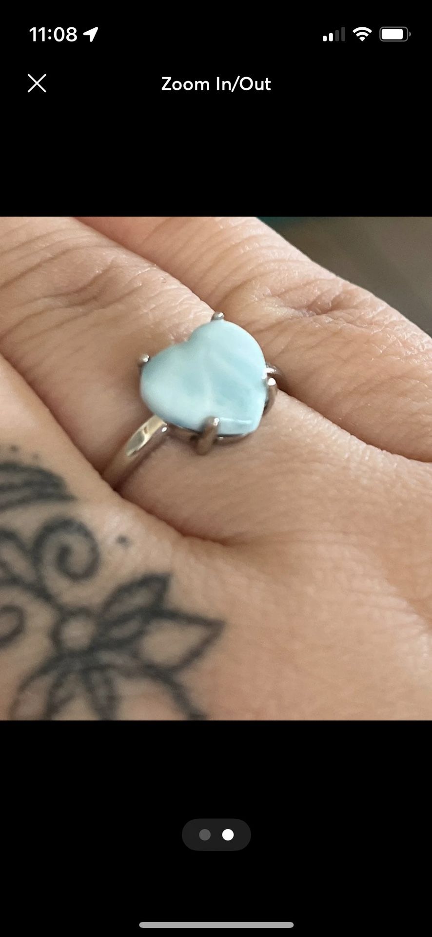 Heart Shaped Larimar Ring