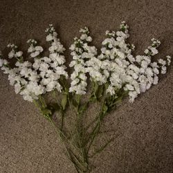 12 Artificial White Delphiniums 