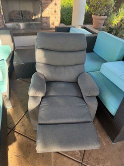 Gray Fabric Power Lift Recliner Chair