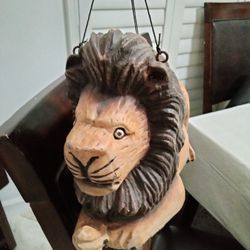 Hand carved Lion / Bamboo Wind Chimes 
