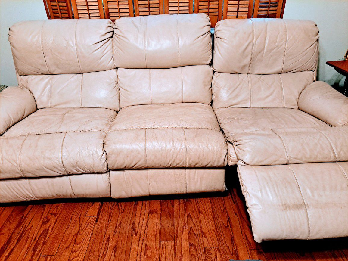 Dual All Leather Recliner Sofa 