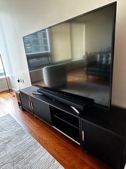 Modern Black fluted tv stand for 65” tv