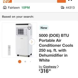 7,800 BTU (DOE) Portable Air Conditioner