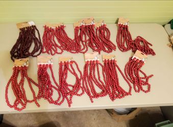 14 strands of wood Christmas tree garland