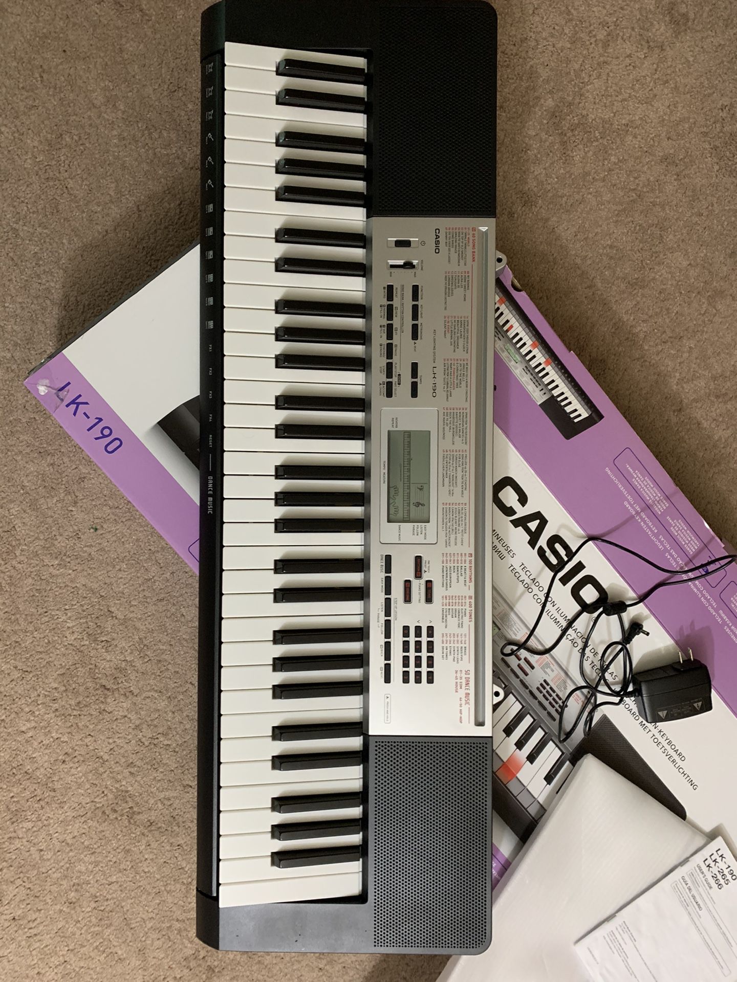casio piano LK-190 61-Key Lighted Portable Keyboard with Dance Music Mode price negotiable