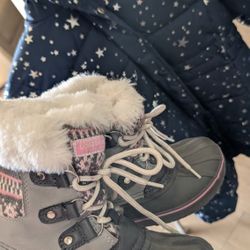 Girls Navy Blue Jacket & Snow boots 