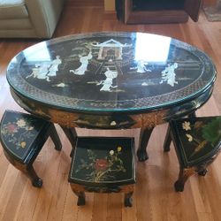 Oriental Mother Of Pearl Table 