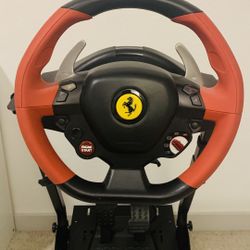 FERRARI 458 Thrustmaster Steering Wheel With The Stand And Pedals For Xbox Consoles 