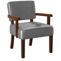 PU Leather Accent Chair, Oversized Living Room Chairs with Soft Seat and Armrests, Armchair for Bedroom, Dinning, Reading, Waiting Rooms. #B33*2