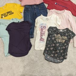 Women's Large T-shirts And Capri Jeans Size 9 (Sold Together)