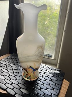 Large Hand Blown Art Glass Vase