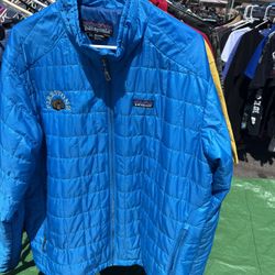 Firestone Patagonia Jacket XL Blue Puffer Full Zip