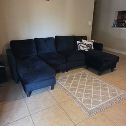 Black U-Shape Couch