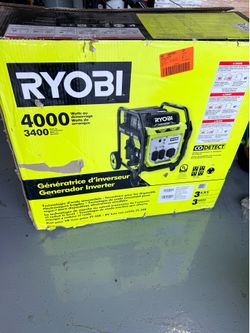 New RYOBI 4000-Watt Recoil Start Gasoline Powered Digital Inverter Generator with CO Detect Shutdown Sensor