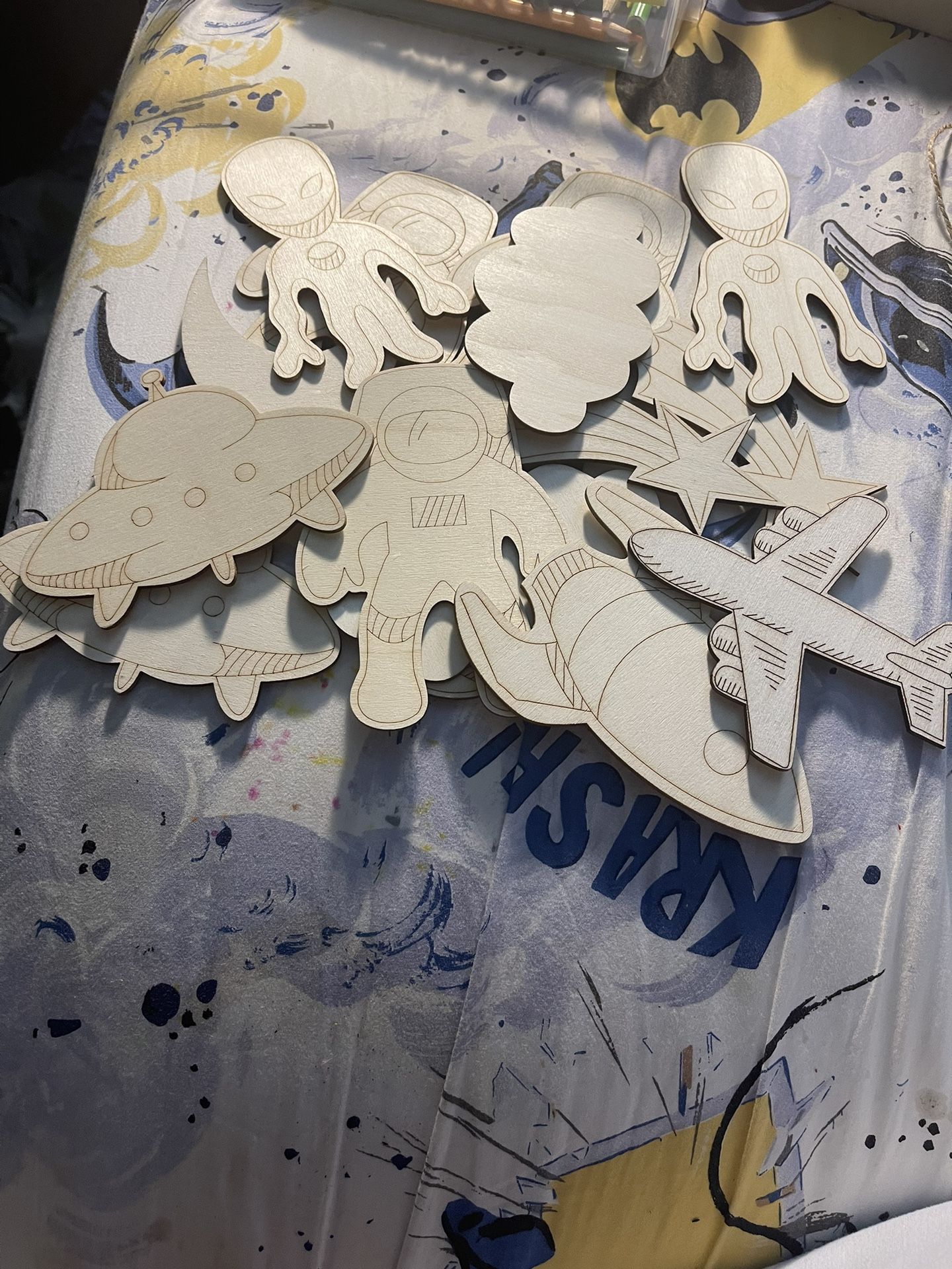 Space Themed Wooden Cut Outs