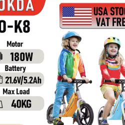 Kids Electric Balance Bike AOKDA K8 180W Children Toy 3 Speed 12Km/h Max Load 40KG Bicycle for Children 2 - 12 Age Children