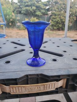 Cobalt Blue 6" Tulip Ice Cream Sundae Glass