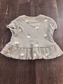 Baby Girl Daisy Ribbed Peplum Top