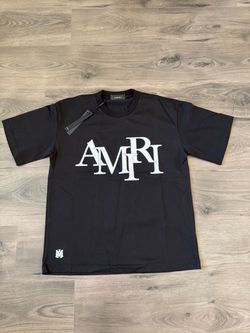 Amiri Staggered Logo T-Shirt Black Size M