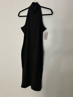 NWT gobles women's halter black midi dress large