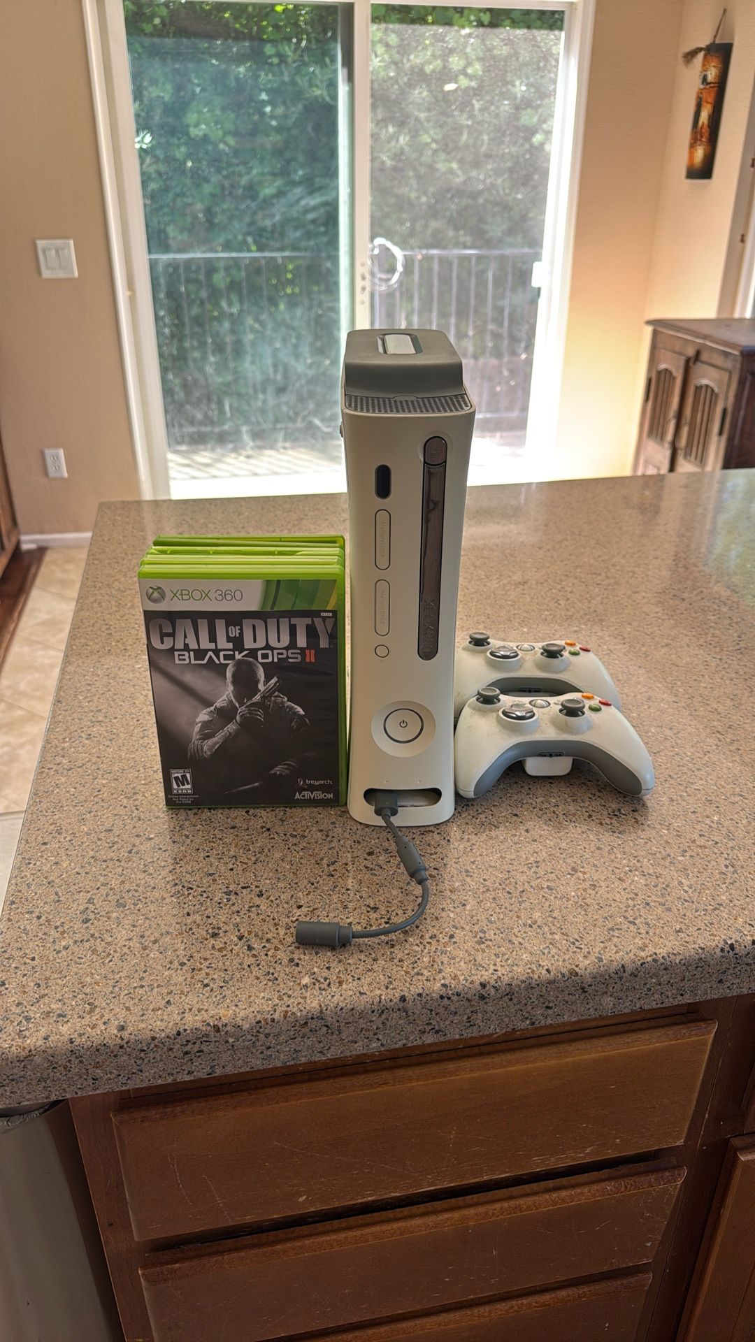 Xbox 360 with 4 Games and Controllers
