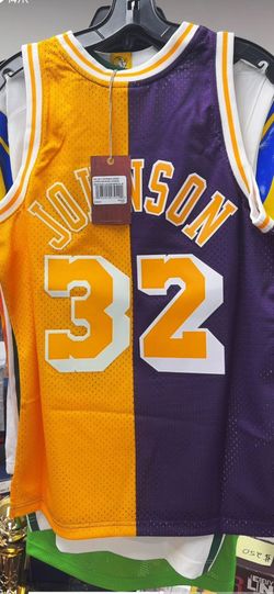 Magic Johnson #32 Lakers Split Swingman Jersey