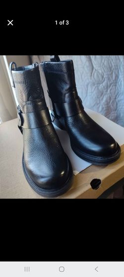 zodiac Black Leather Moto Ankle Boots size 6