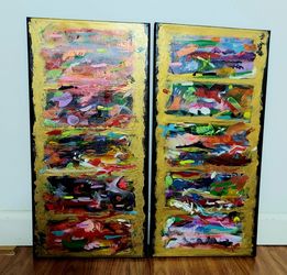 One of a kind, ORIGINAL and signed panel wall art
