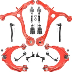 Front End 14pc Suspension Kit for 2003-2007 Honda Accord & 2004-2008 Acura TSX, Upper & Lower Control Arms, Ball Joints, Inner & Outer Tie Rod Ends, 4