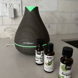 Essential Oil Diffuser for Home, Plus Essential Oils Set of 3
