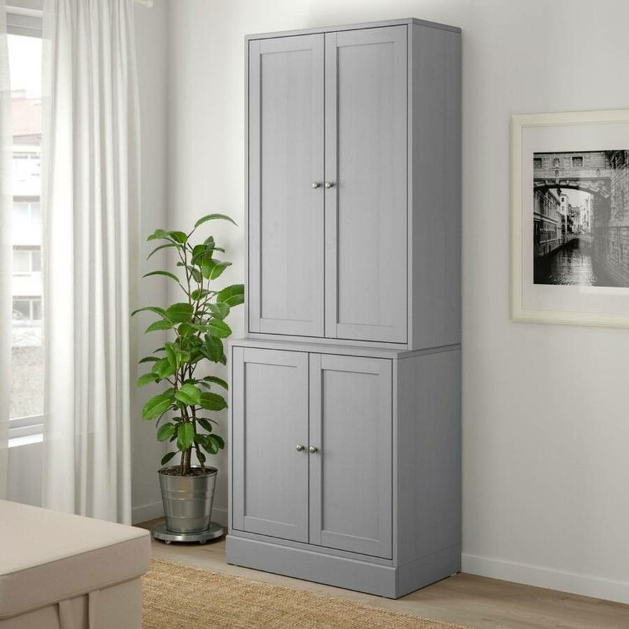 2 pc Gray Cabinet Base and Hutch IKEA HAVSTA
(Pantry, Garage, etc.)