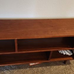 World Market Ashlyn Console Table Bookshelf Walnut Mid Century