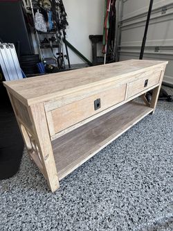 Rustic Wood Console Table with Drawers