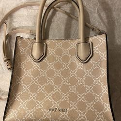 Nine West Purse, Beige & White 