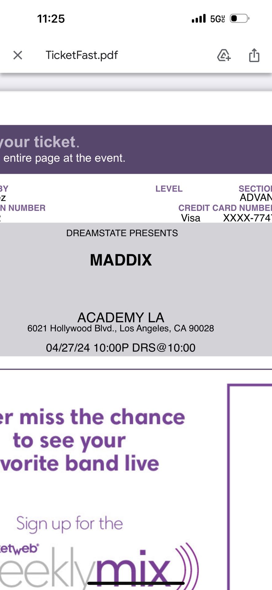 2 Tickets To Maddix In Academy La Venue 