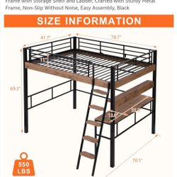Full Size Loft Bed With Desk