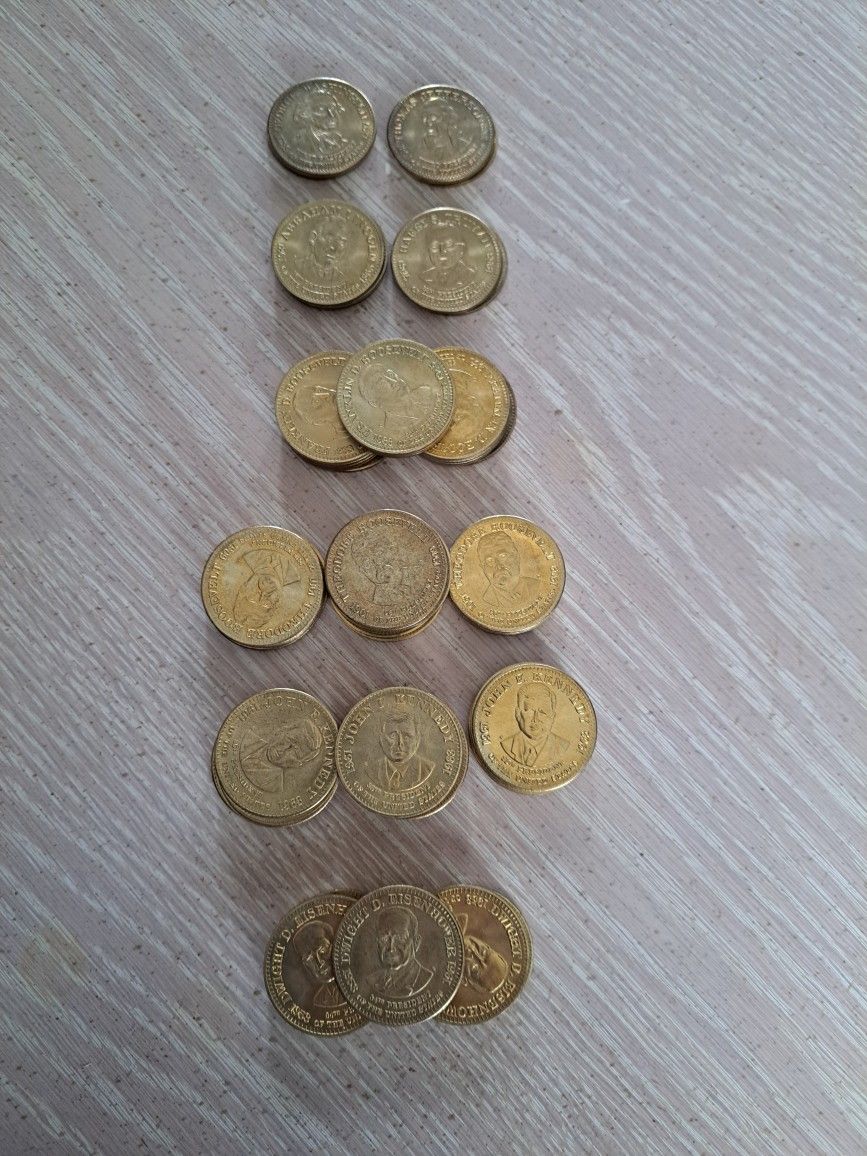 Lot of 72 Vintage Presidential Collectable Tokens