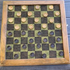 vintage wood checkers set