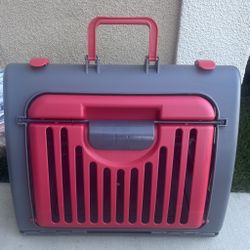 Grey And Red Pet Carrier 