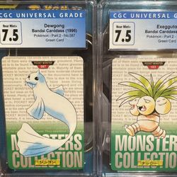 Dewgong & Exeggutor Bandai Cards CGC 7.5 
