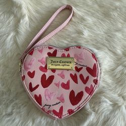 Juicy Couture Heart Shaped Zip Around Wristlet Wallet