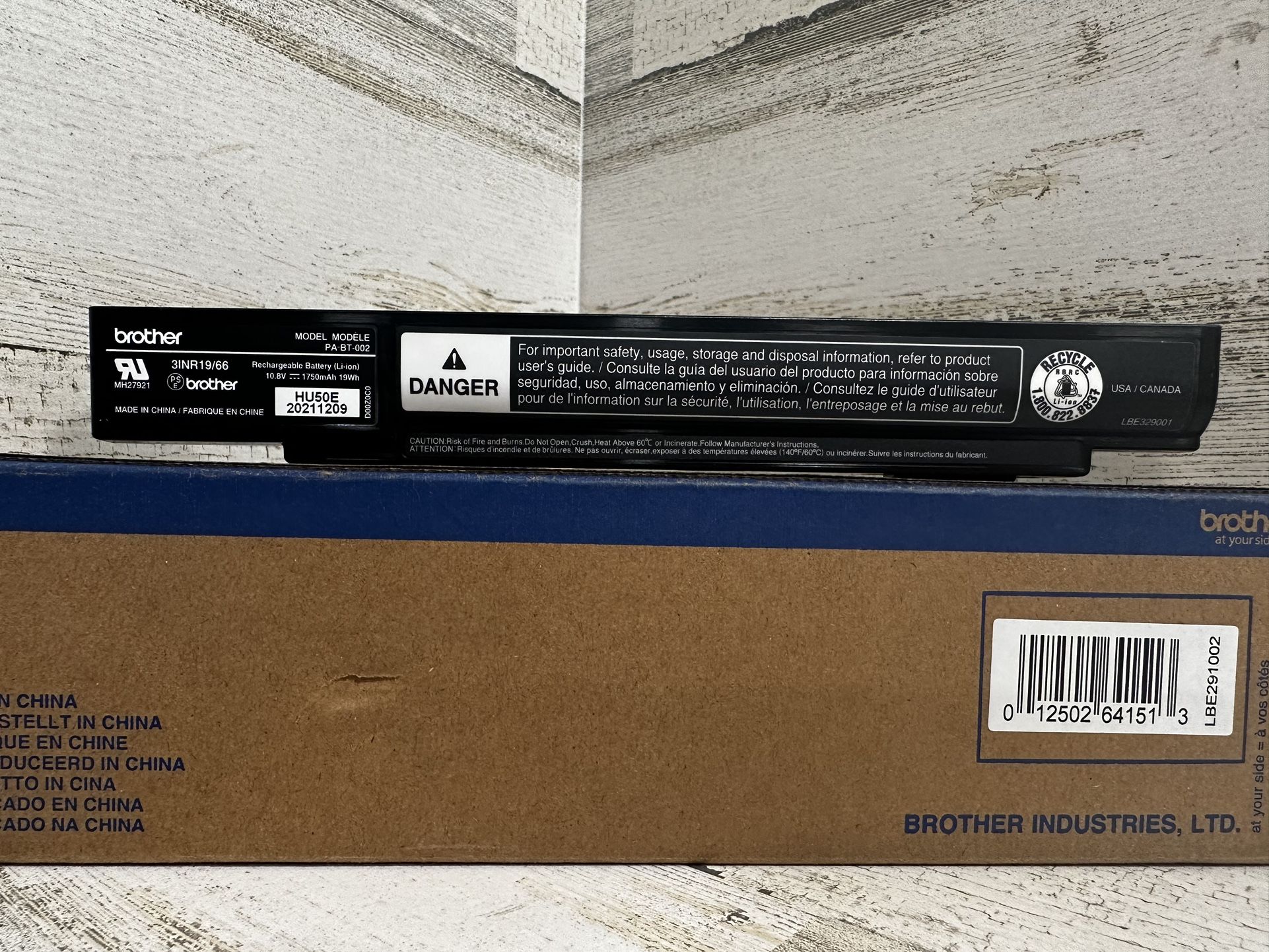 GENUINE Brother Rechargable Lithium-Ion Printer Battery Pack - #PA-BT-002 - BRAND NEW Open Box!!!