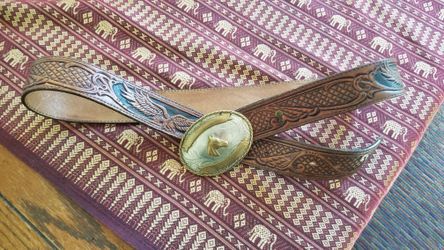 Vintage Leather Belt And Horse Belt Buckle