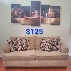 Loveseat Couch With 4 Pillows (Read Description)