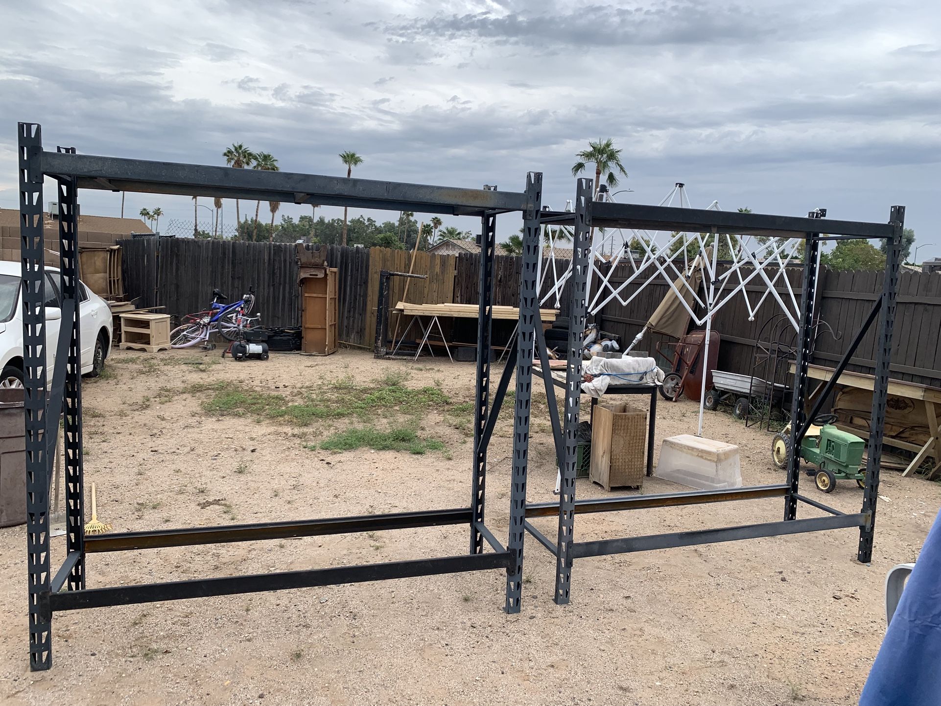 Two Sturdy Heavy Metal Shelving Units
