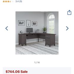 Bush Business Furniture Somerset 72"W L-Shaped Corner Desk, Storm Gray