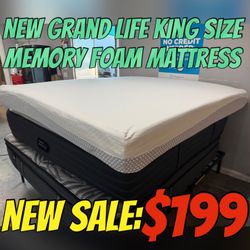 NEW GRAND LIFE KING SIZE MEMROY FOAM MATTRESS 