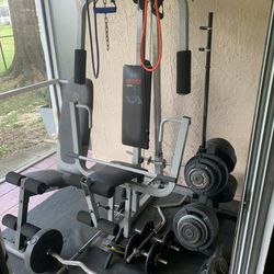Weight Set w/Weight Tree, Incline Bench & Chest Fly Machine